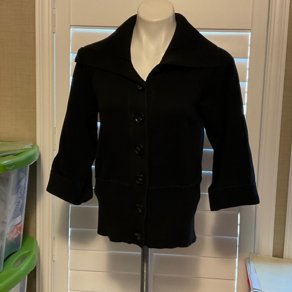 Style & Co. Black Button-Up Blazer